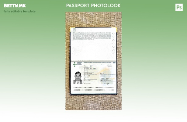 Модерен стил португалски пасош ( ) шаблон за изглед на фотографија